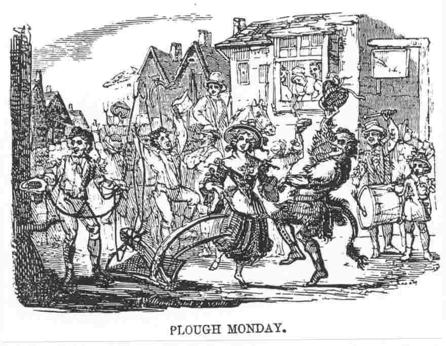 Plate 1 - A Regency view of Plough Monday from W.Hone (1825)